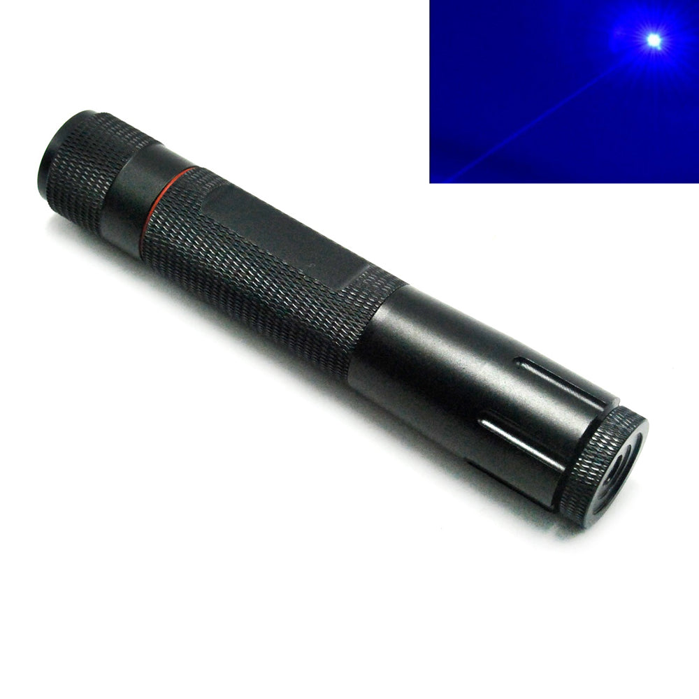 450nm 100mW Blue Dot Waterproof Focusable Laser Pointer 18650