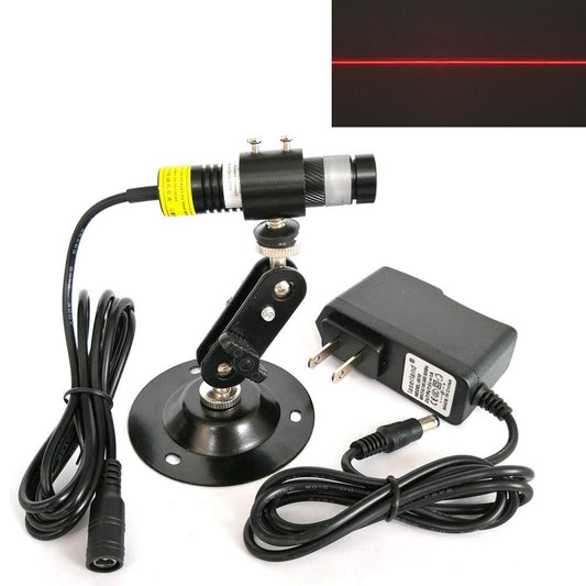 Focusable 650nm 100mW Red Line Laser Module Locator for Wood Stone Cutting Sawmill with 5V Adapter Holder