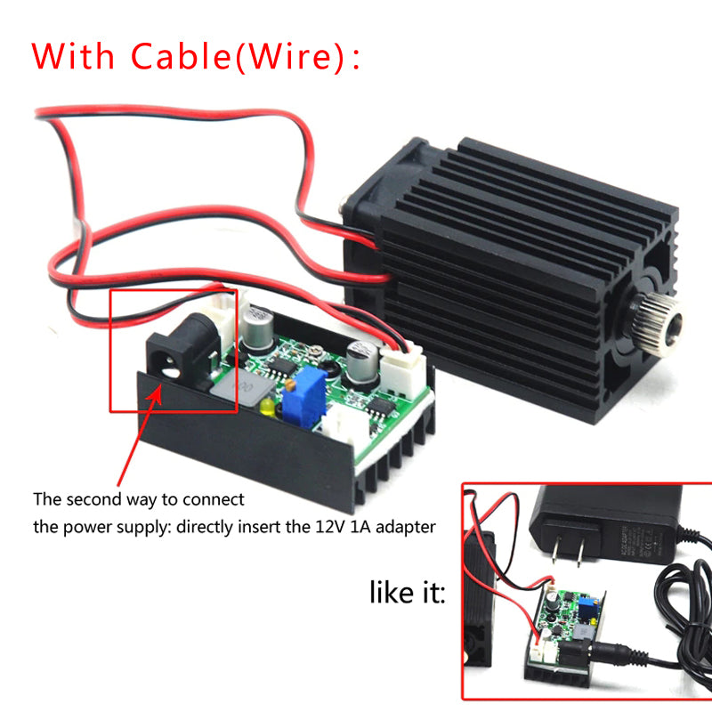 850nm 1000mW IR Focusable Dot Laser Module 1W Infrared Diode 12V Driver TTL Modulation